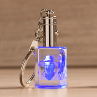 Portachiavi Crystal 3D Led Blu