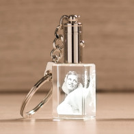 Portachiavi Crystal 3D Led Bianco